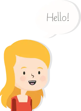 A girl waving and saying hello